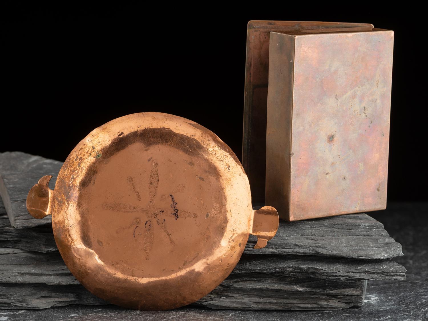 Navajo Copper Box and Ash Tray