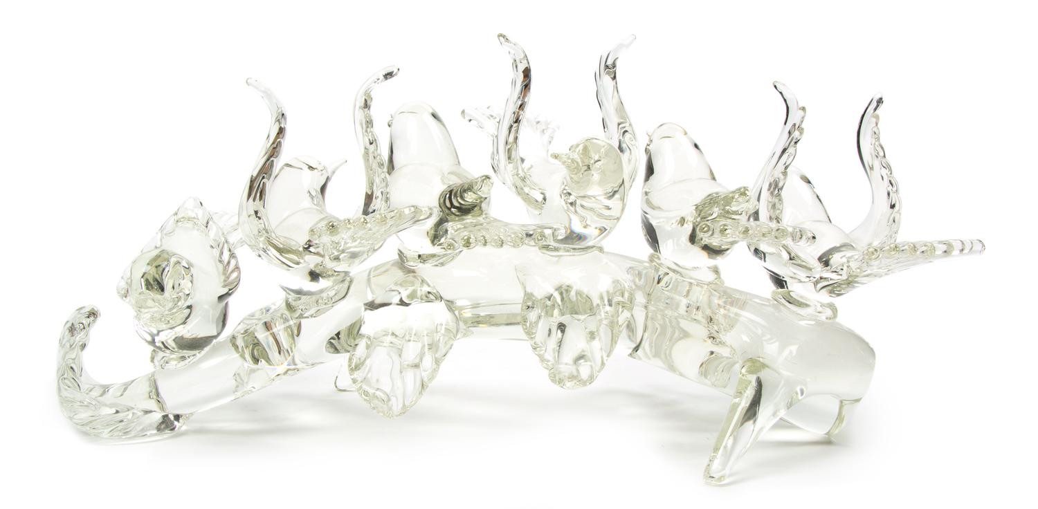 A Murano Glass Sculpture, R. Anatni, Width 17 3/4 inches.