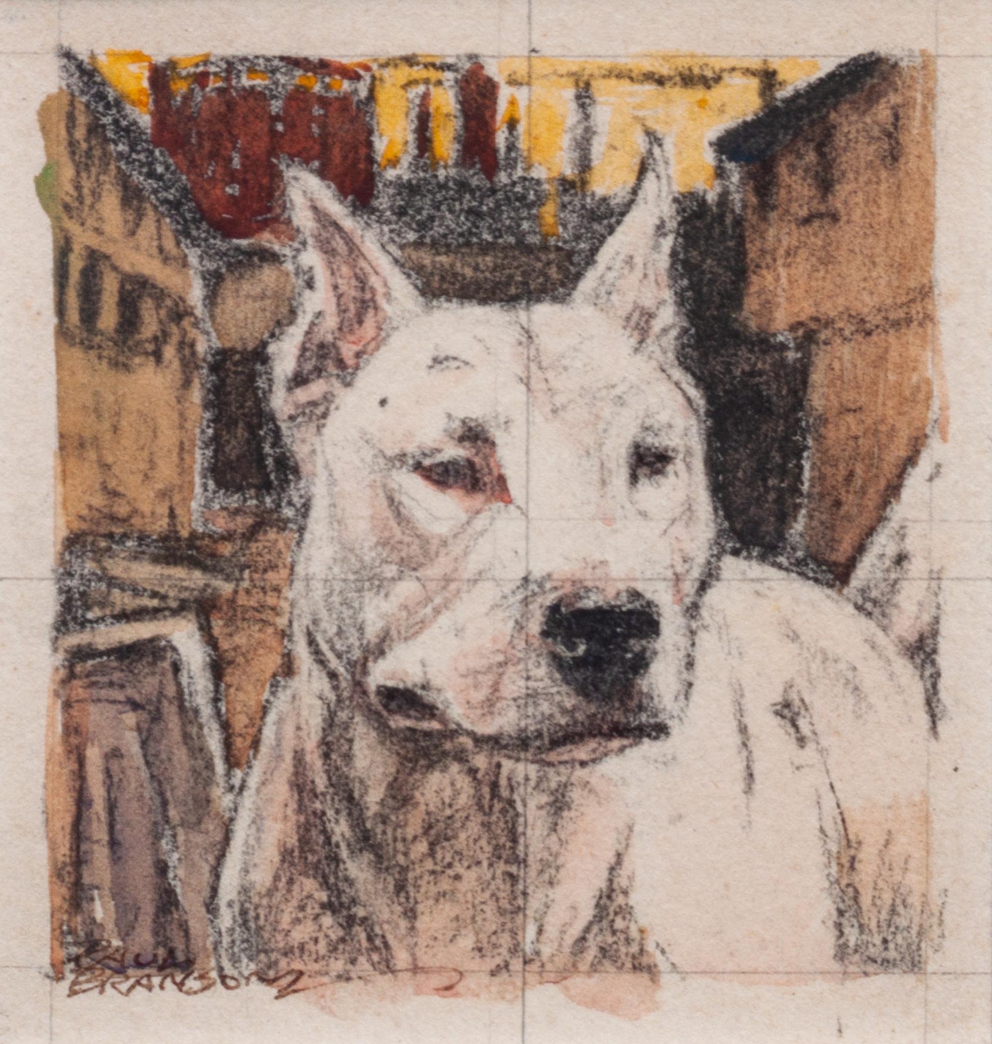 Three Works of Art depicting White Bull Terriers, Paul Branson (American, 1885-1979), comprising three mixed media works. — Paul Branson (American, 1885-1979)