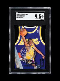 A 1996-97 Fleer Ultra Fresh Faces Kobe Bryant Rookie Basketball Card No. 3 (SGC 9.5 MINT+)