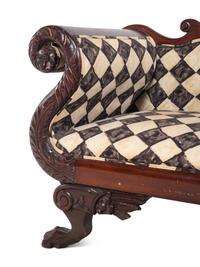 A Classical Carved and Figured Mahogany Settee