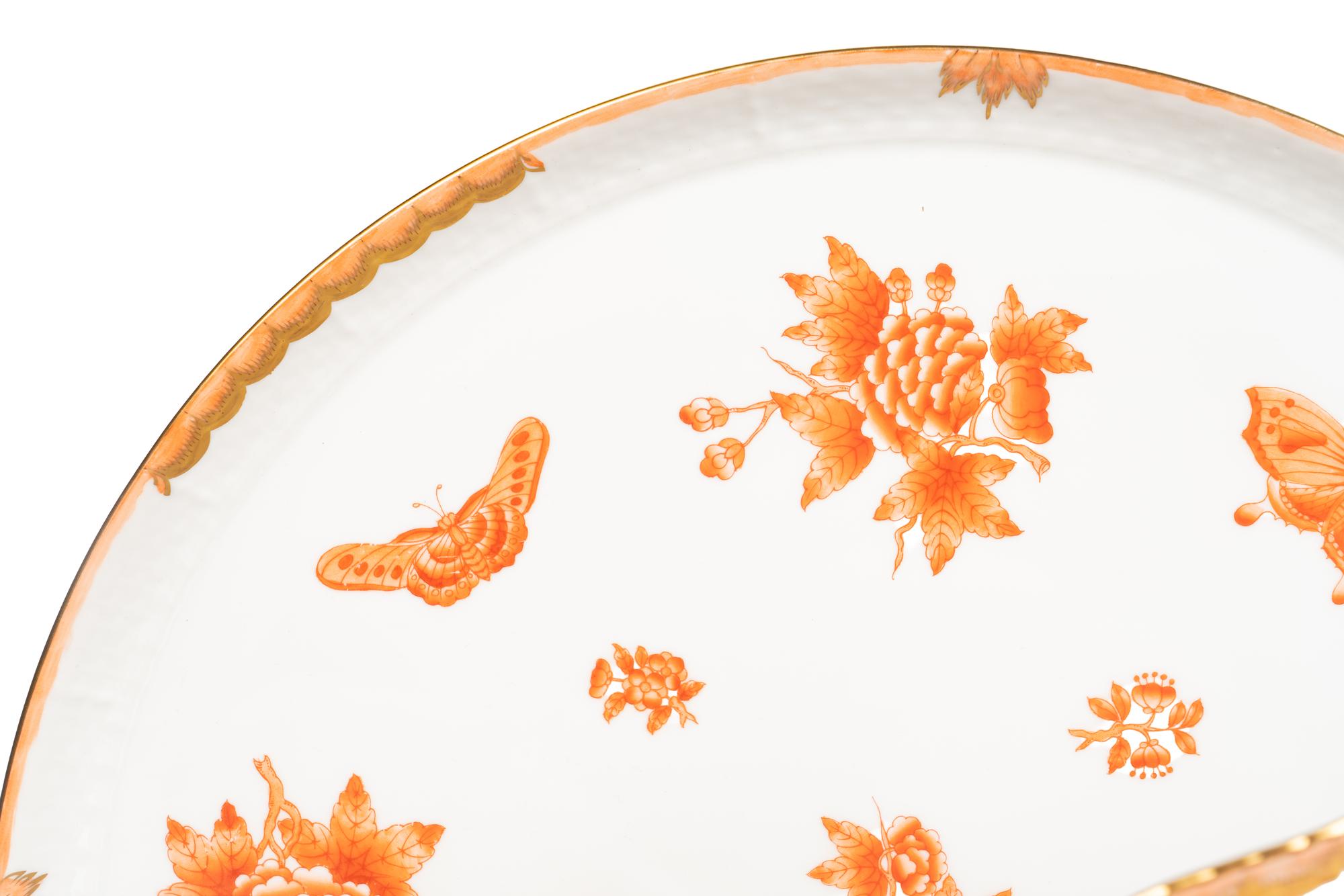 A Herend Fortuna Rust Porcelain Dinner Service