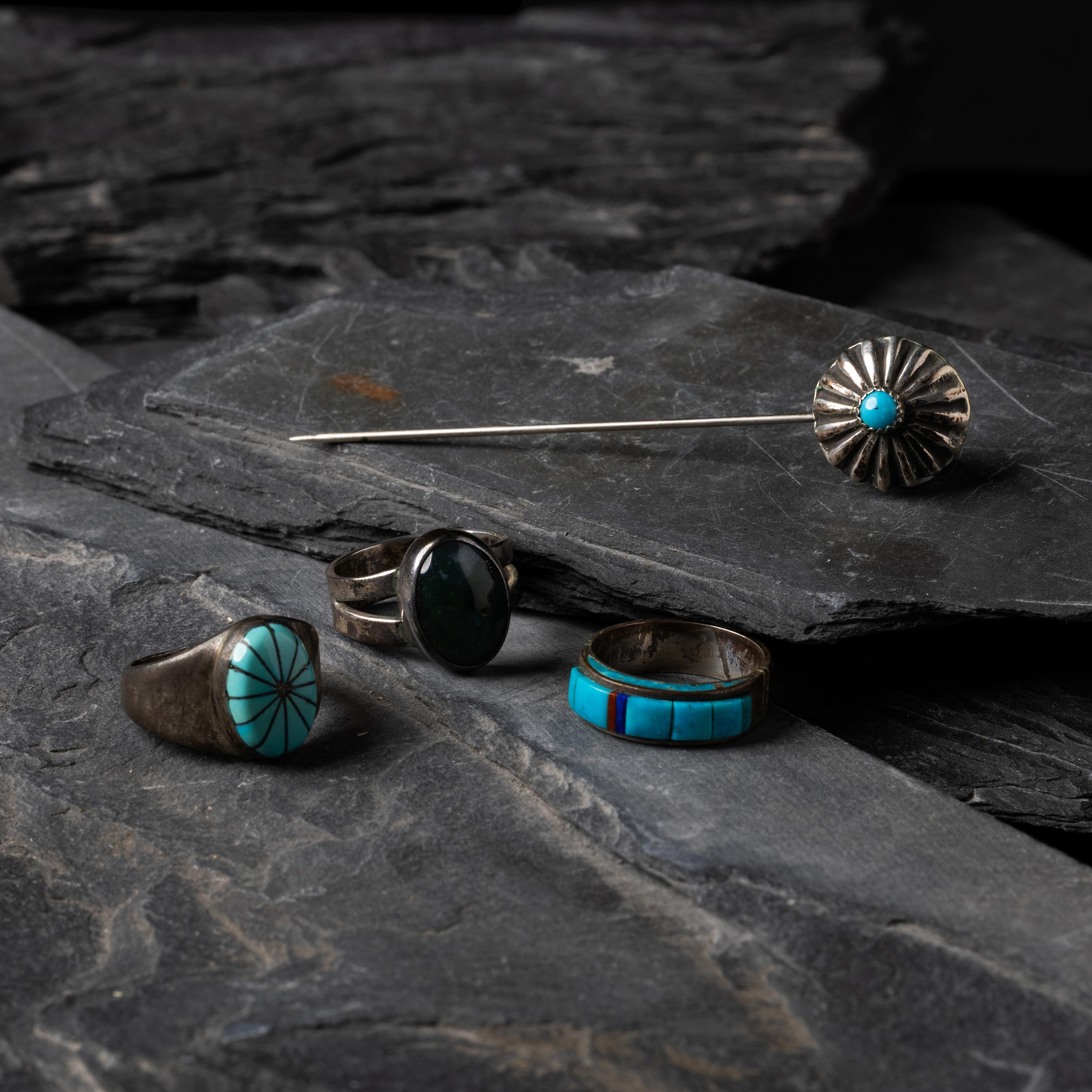 Navajo Rings and Hat Pin