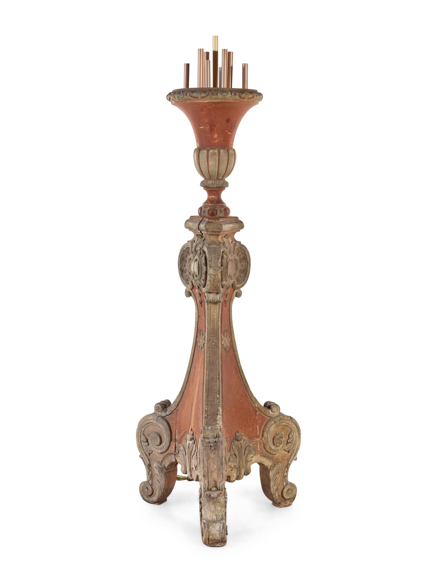 An Italian Painted Torchère Base