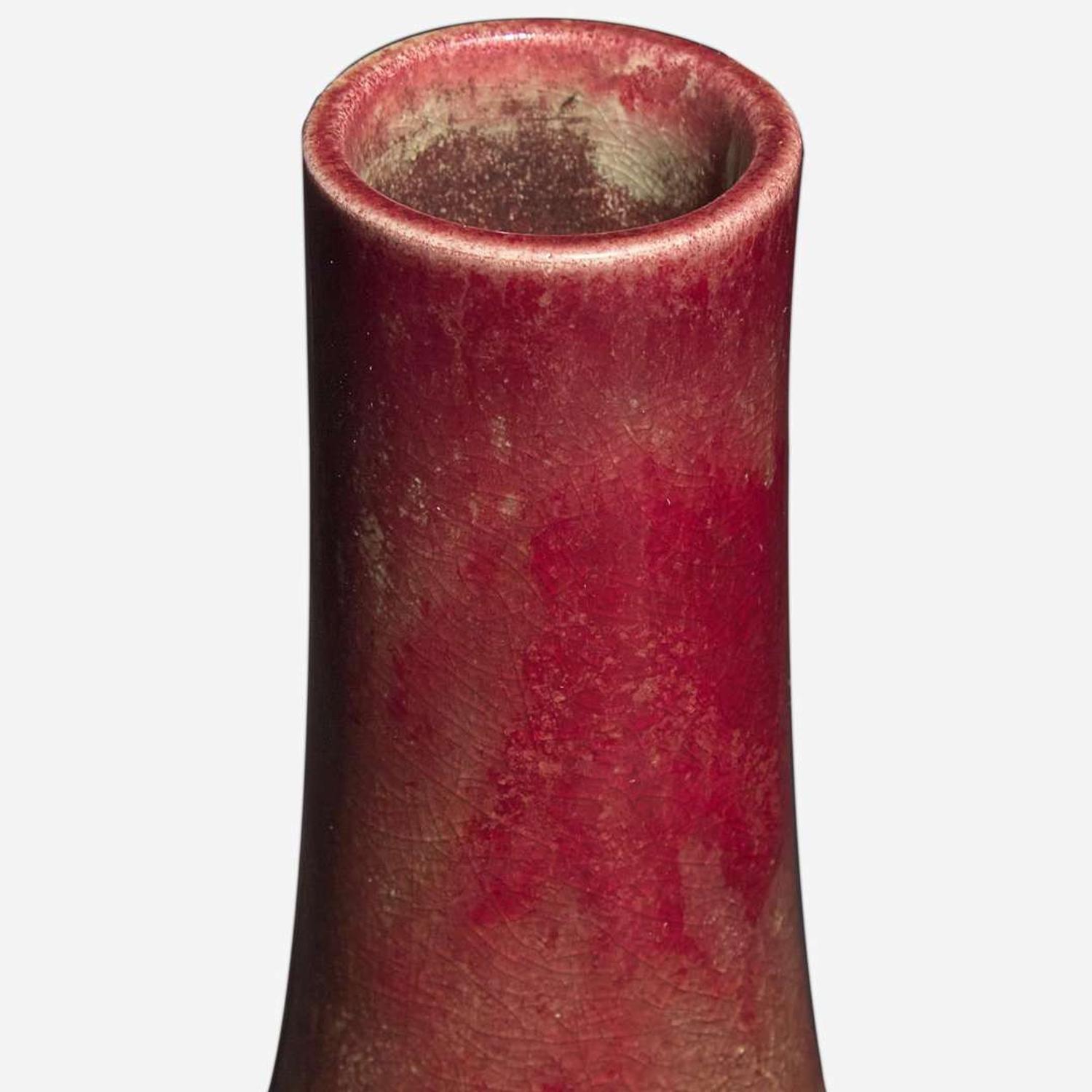 Hugh C. Robertson (American, 1845-1908) Experimental Oxblood Vase, Chelsea Keramic Art Works, USA, circa 1885-1889