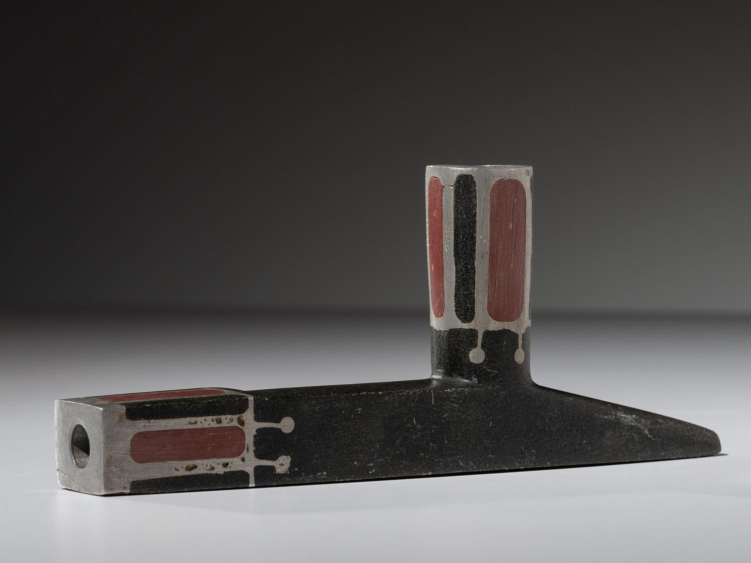 Western Great Lakes Steatite Pipe Bowl, with Inlay