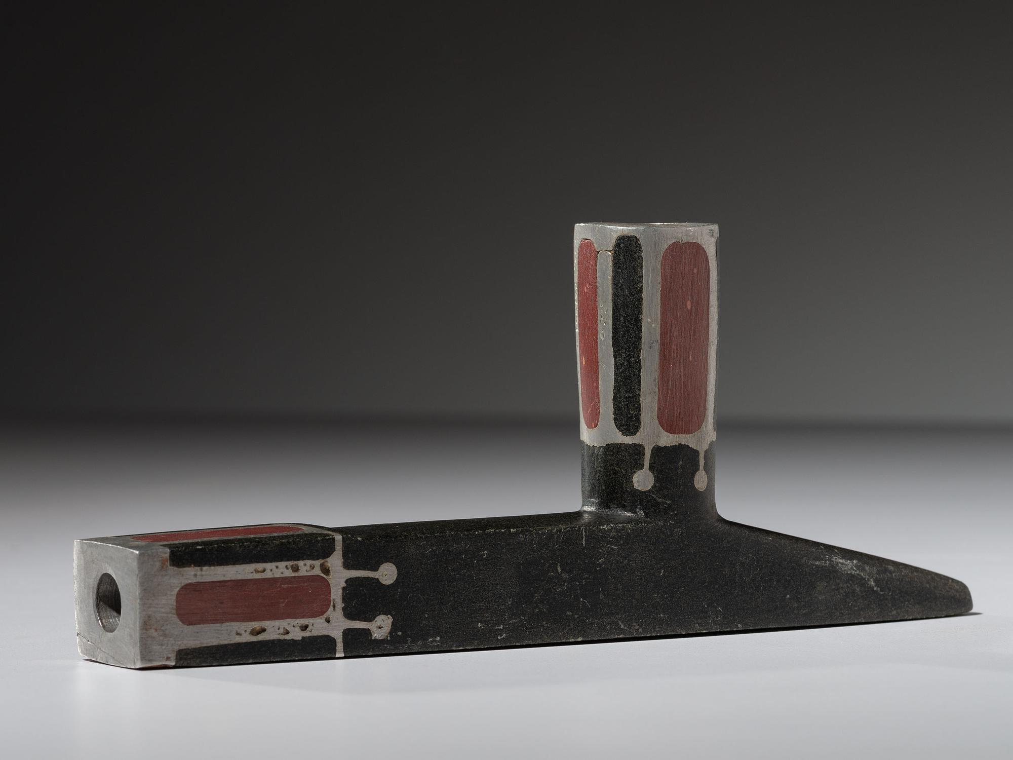 Western Great Lakes Steatite Pipe Bowl, with Inlay