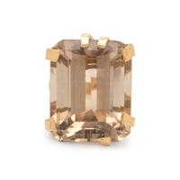 YELLOW GOLD AND SMOKY QUARTZ RING