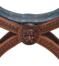 A Pair of Baroque Style Carved Walnut Stools