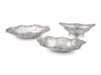 Three American Silver Repousse Bowls