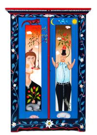 A Painted Wood Cabinet Height 66 inches. — FRIEDRICH (FRITZ) GROSS, 20TH CENTURY