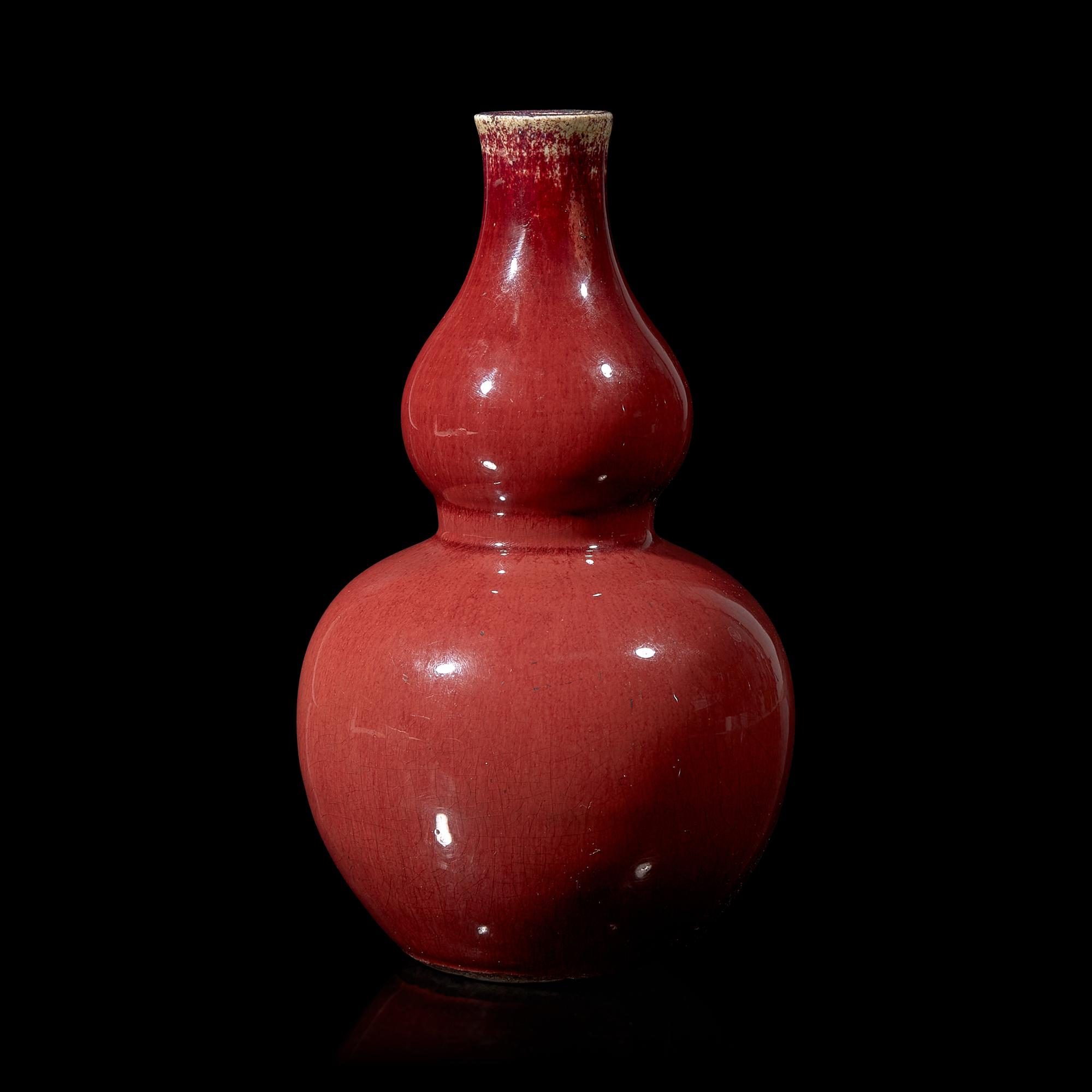 A Chinese Flambé Glazed Double Gourd Vase, Late Qing/Republic Period 晚清民國 窯變釉葫蘆瓶