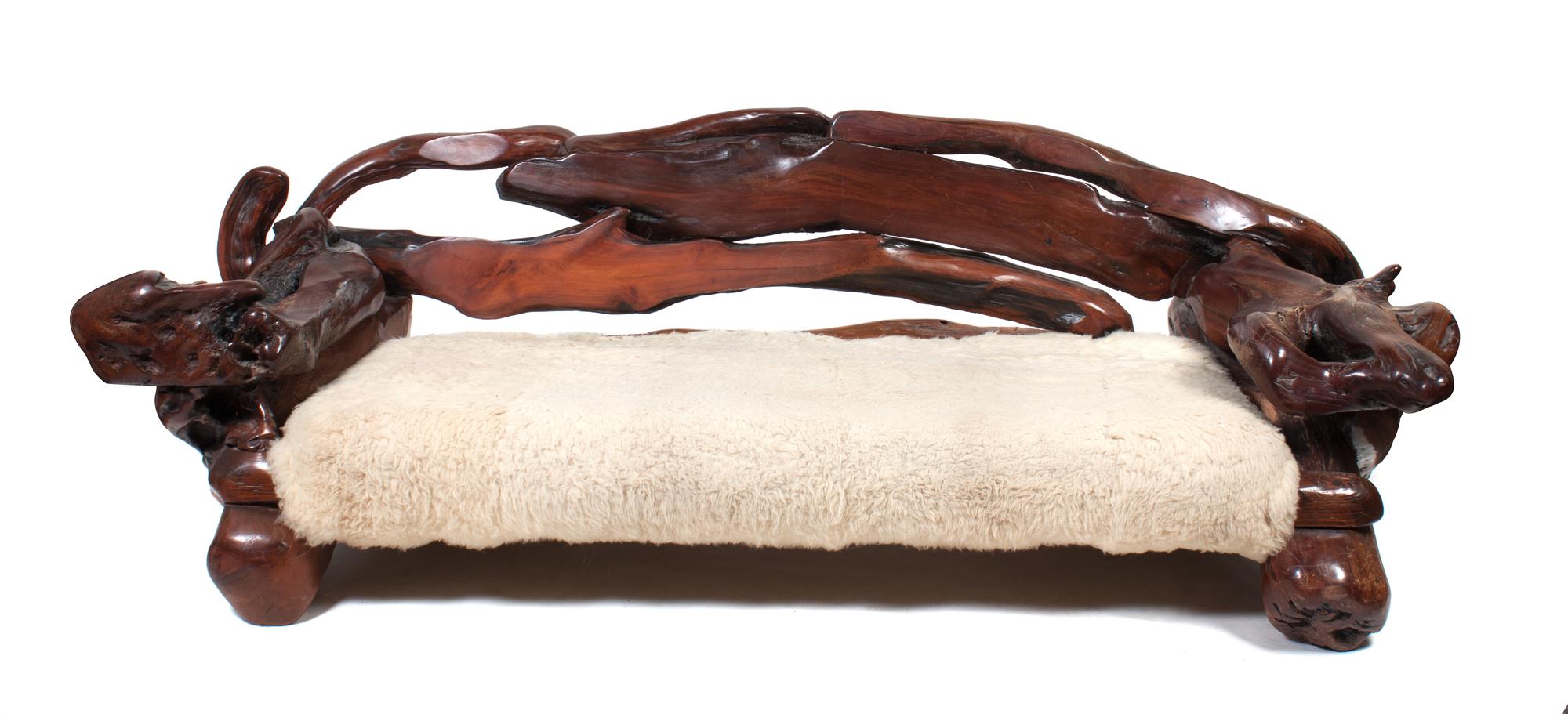A Driftwood Furniture Suite Height of couch 32 x width 100 x depth 42 inches.