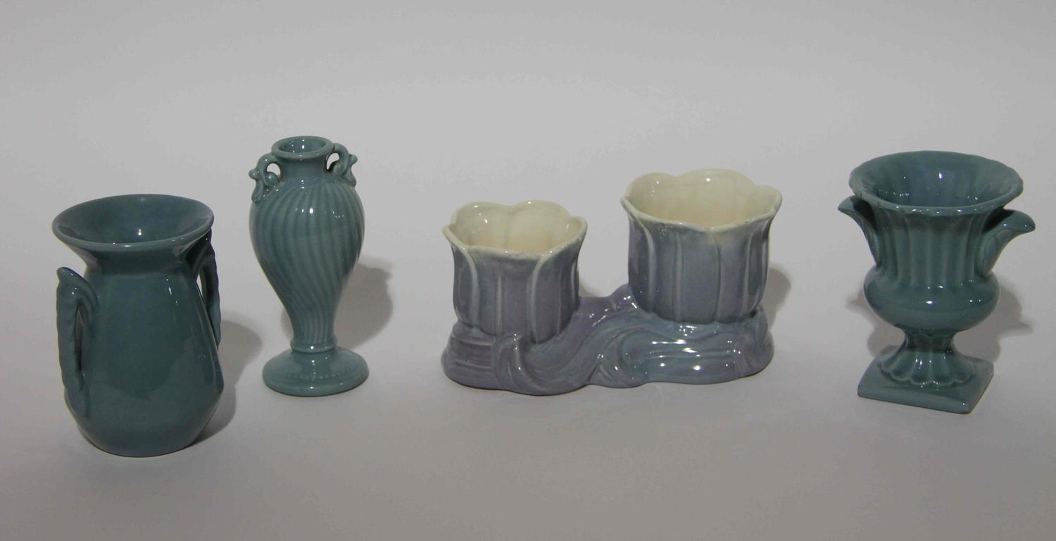 A Group of Six Haeger Pottery Table Articles Height of tallest 7 inches. — 1940s