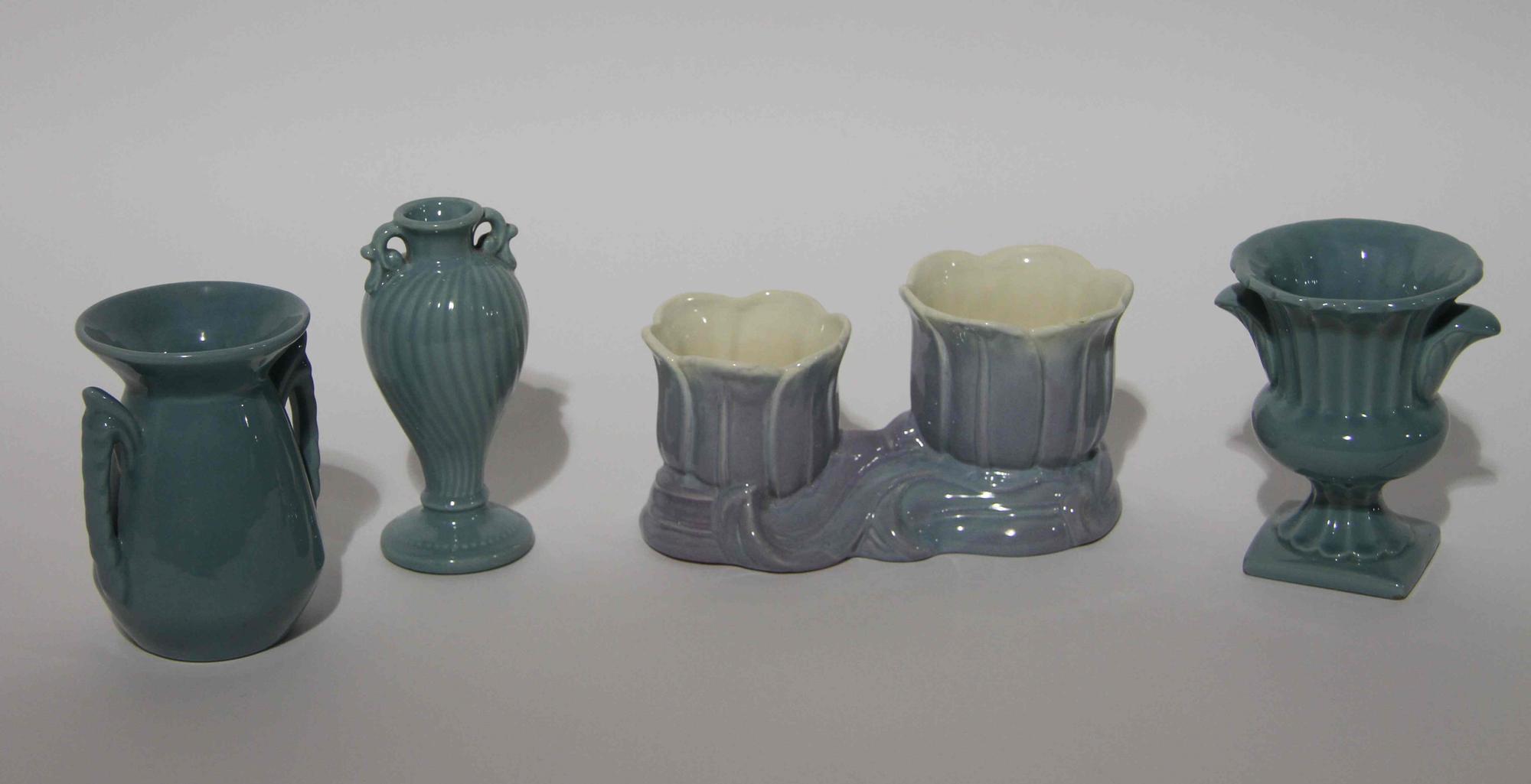 A Group of Six Haeger Pottery Table Articles Height of tallest 7 inches. — 1940s