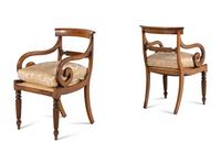 A Pair of Louis Philippe Walnut Armchairs