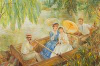 Frederic John Lloyd Strevens, (British, 1902-1990), En bateau
