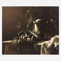 Robert Wylie (American, 1839–1877) Still Life with Leeks, Potatoes and Fennel on Commode Tabletop