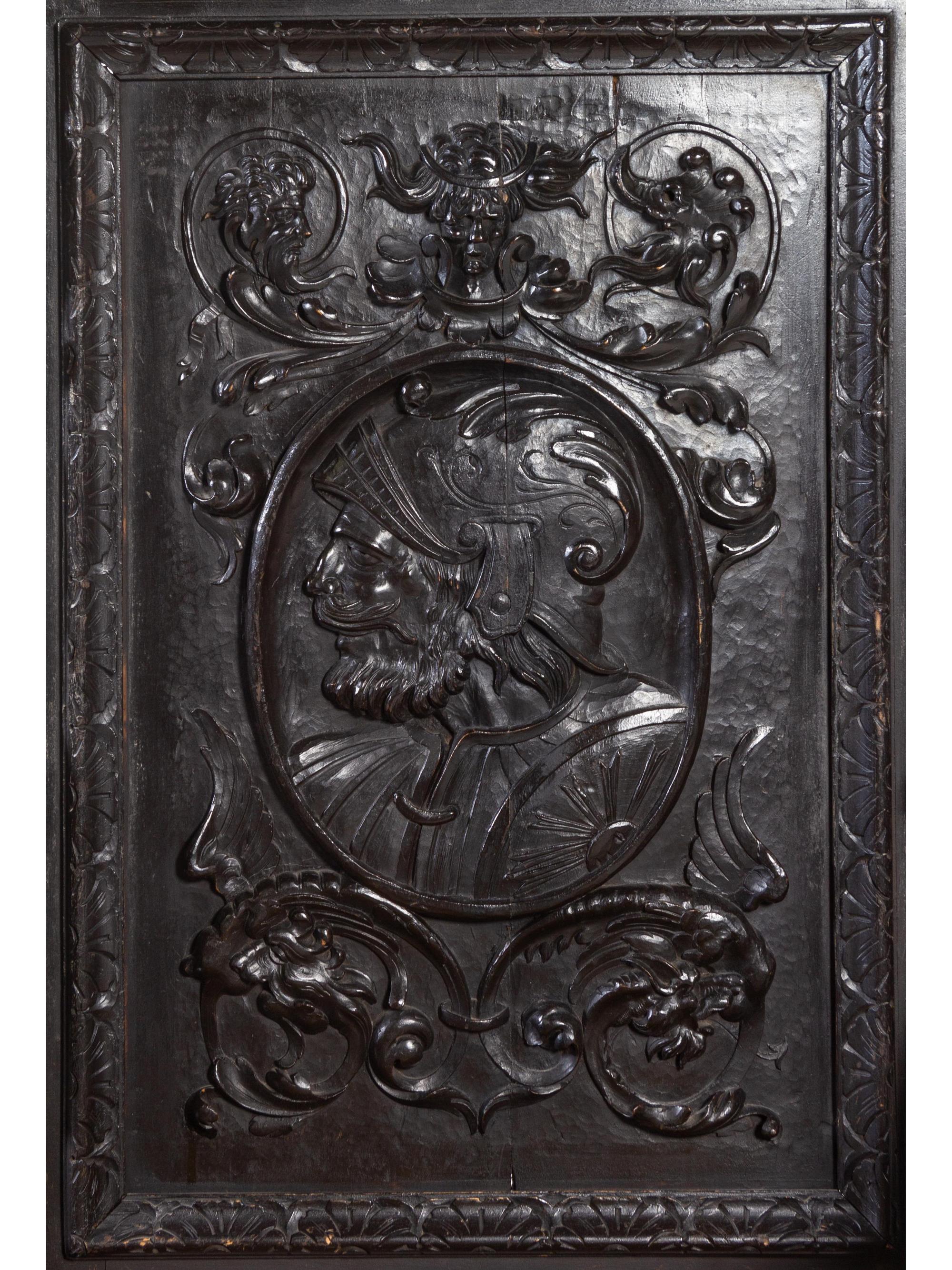 A Jacobean Carved Oak Hall Chair