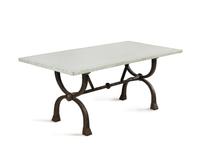 A Custom Roman Style Iron and Mosaic-Top Table