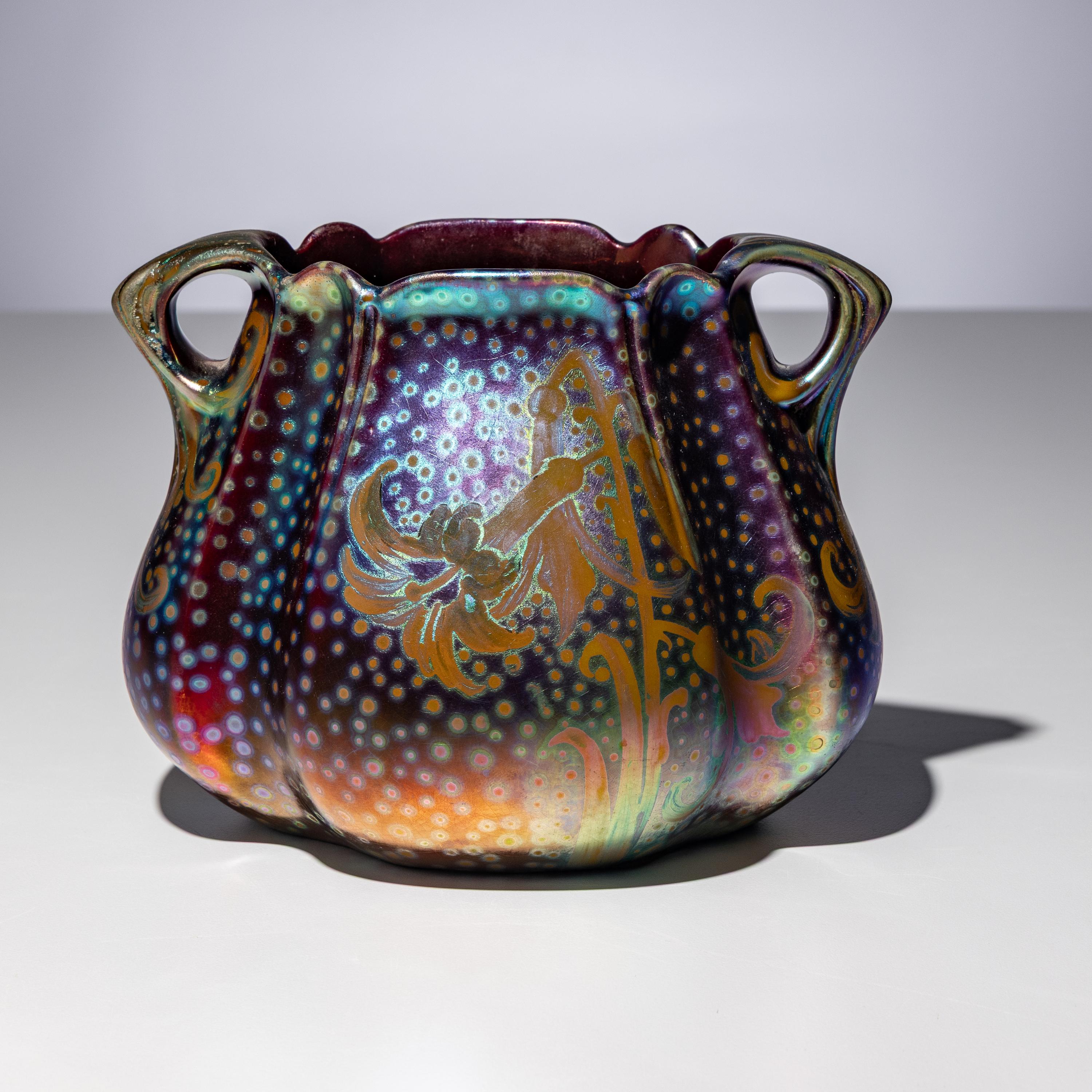 Jacques Sicard for Weller Pottery (French-American, 1865–1923) — Two-Handled Vase, c. 1905
