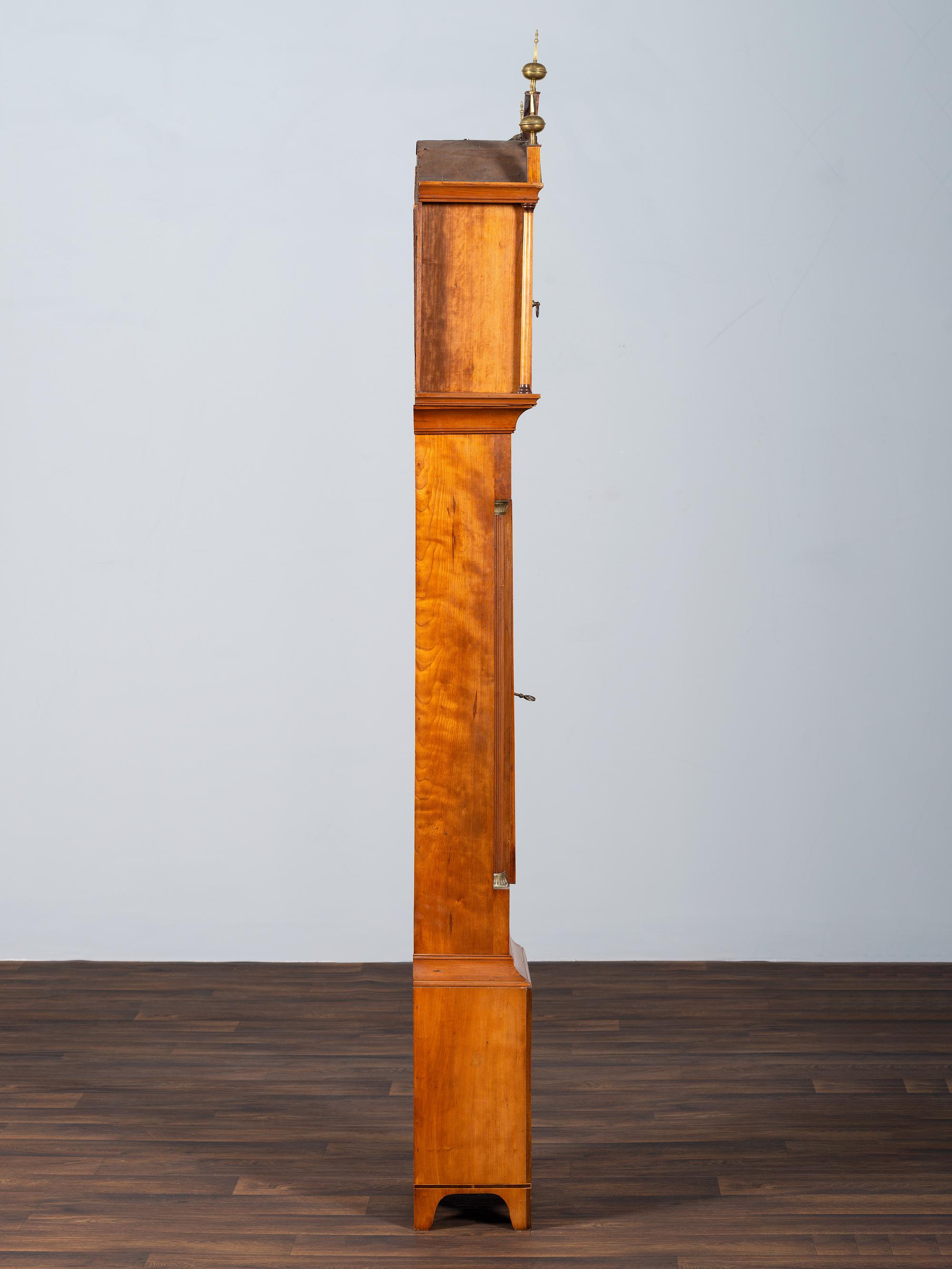 A Federal Cherrywood Tall Case Clock