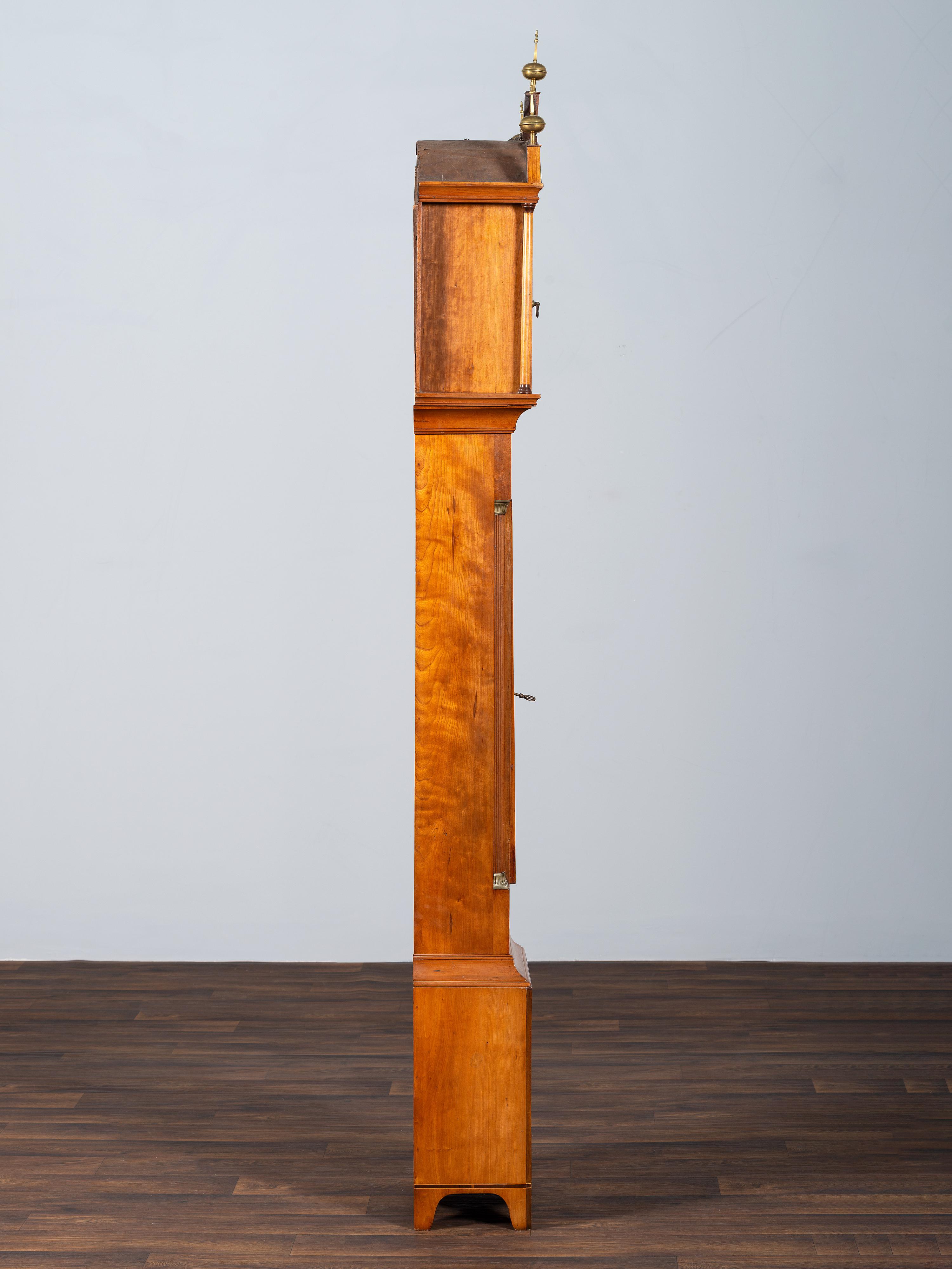 A Federal Cherrywood Tall Case Clock