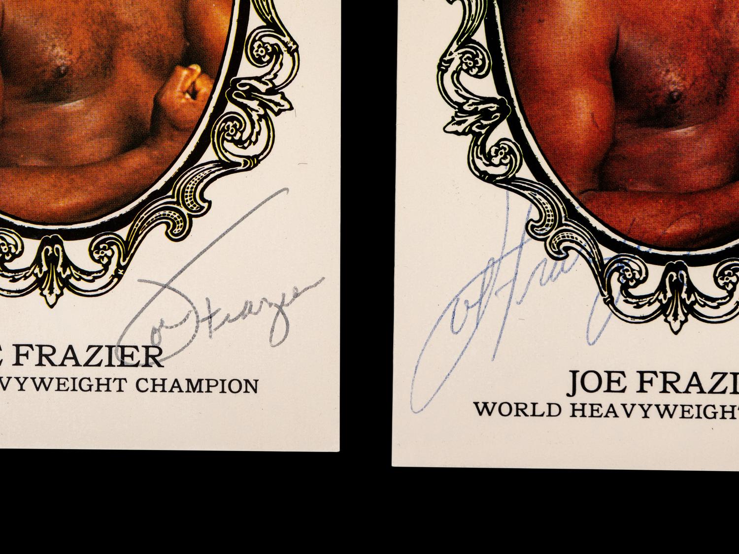 A Group of Six Heavyweight Boxing Champion Signed Autograph Items Including Evander Holyfield and George Foreman,