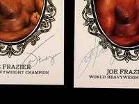 A Group of Six Heavyweight Boxing Champion Signed Autograph Items Including Evander Holyfield and George Foreman,
