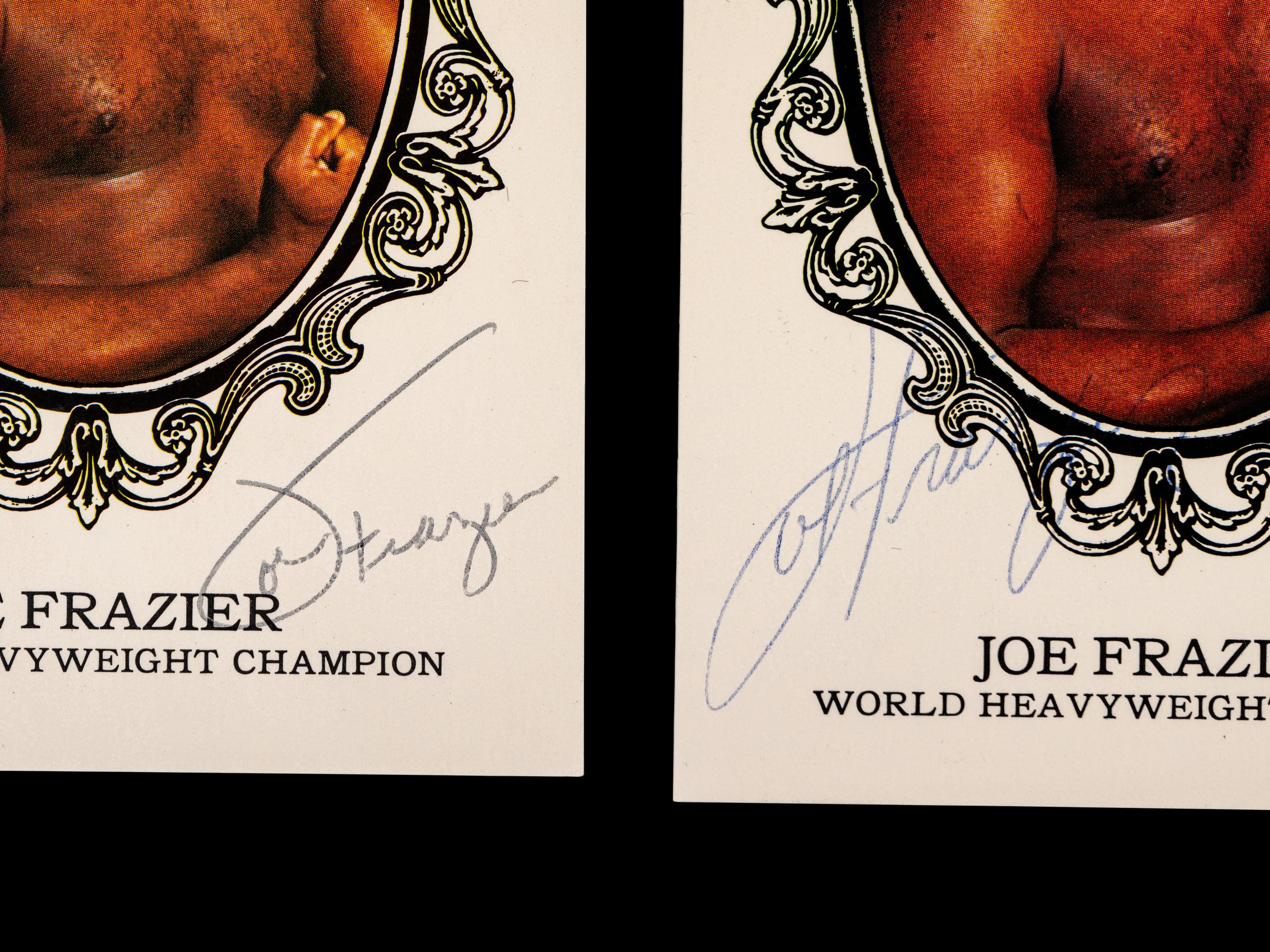 A Group of Six Heavyweight Boxing Champion Signed Autograph Items Including Evander Holyfield and George Foreman,