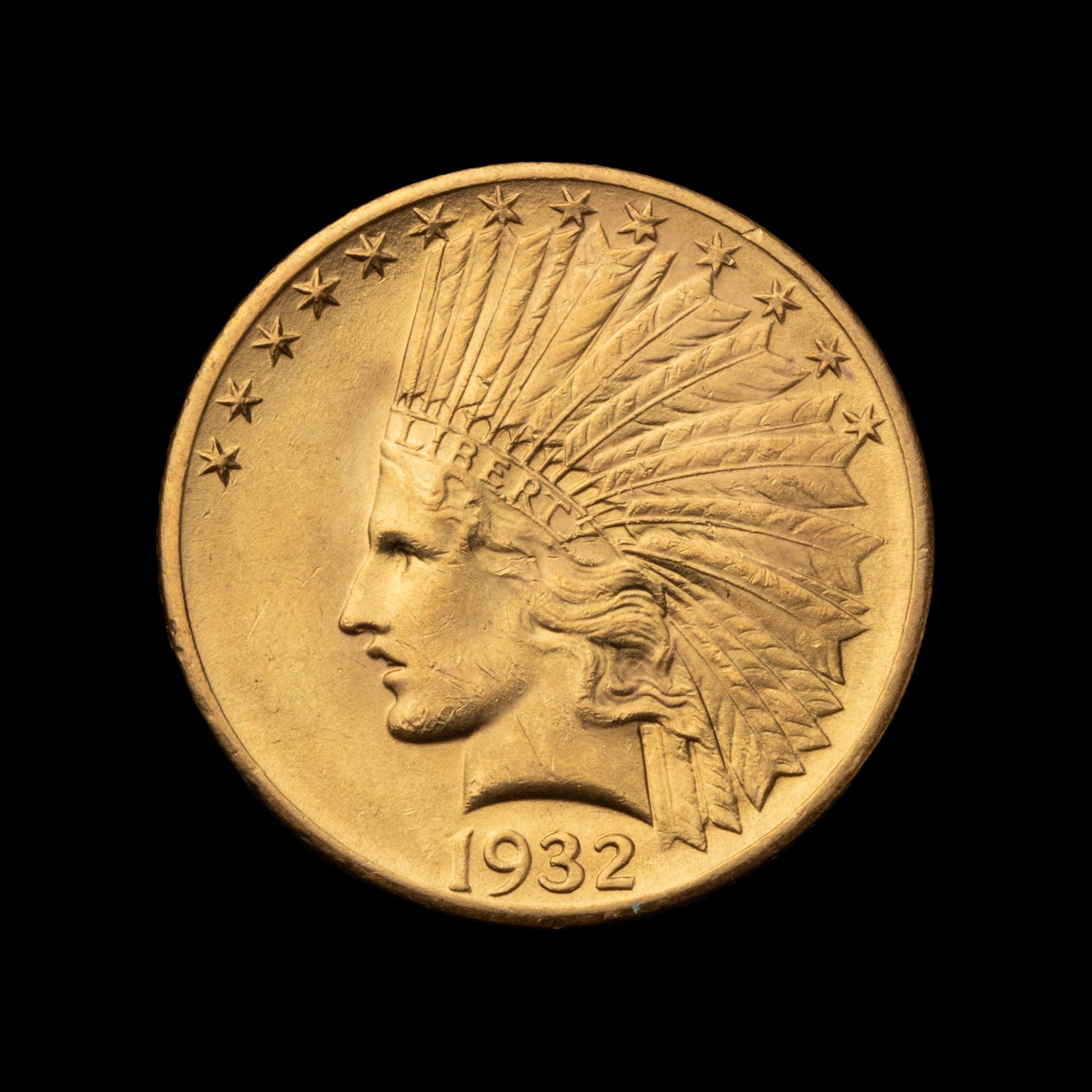 A 1932 Indian Head $10 Gold Coin