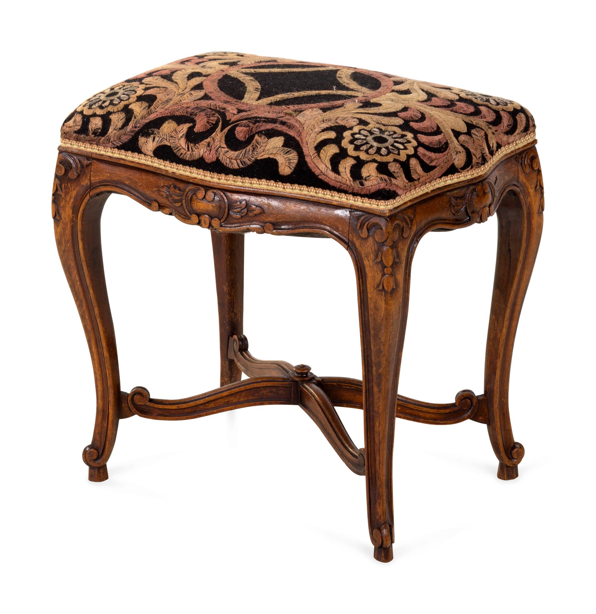 A Louis XV Style Walnut Tabouret