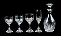 A Set of Baccarat Cut Glass Stemware Height of first 10 7/8 inches.