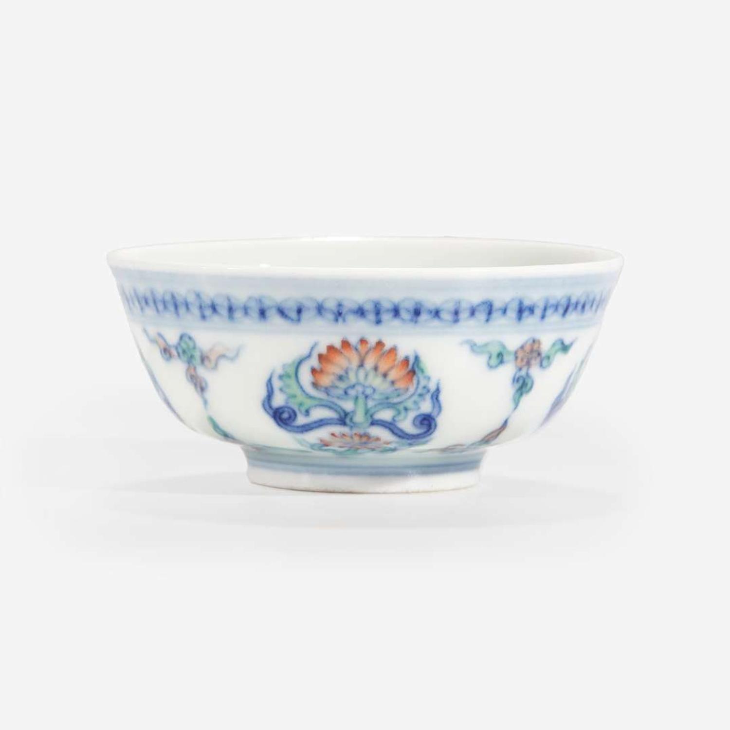A Chinese doucai-enameled small cup Yongzheng six-character mark