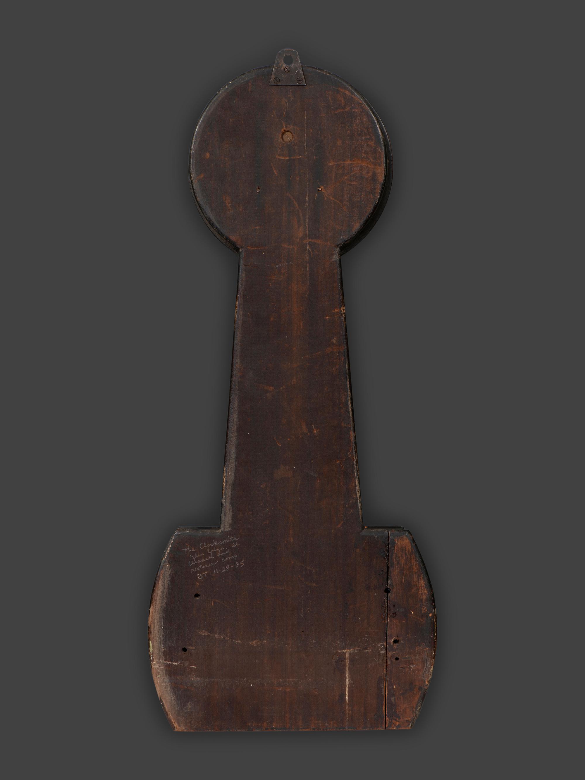 An American Églomisé Panel Inset Grain Painted Banjo Clock