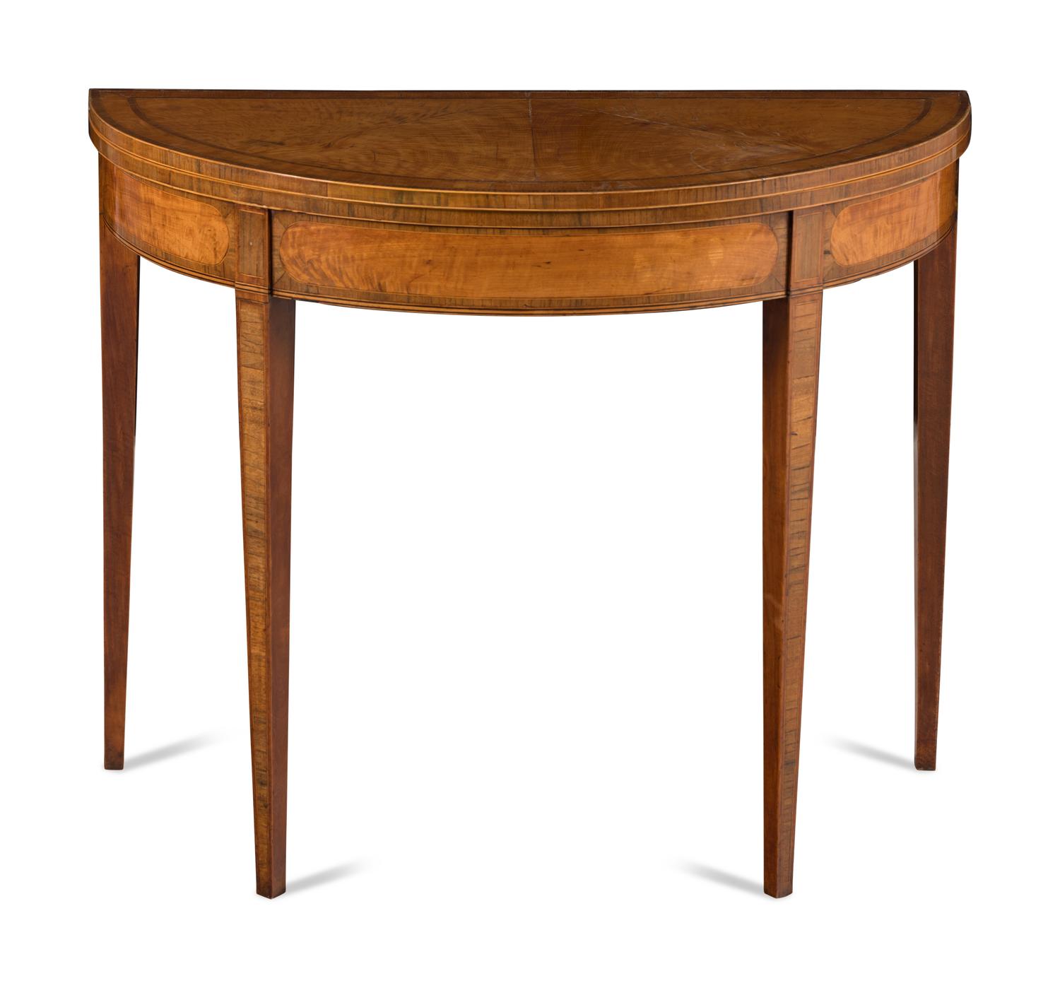 A George III Kingwood and Mahogany Flip-Top Games Table