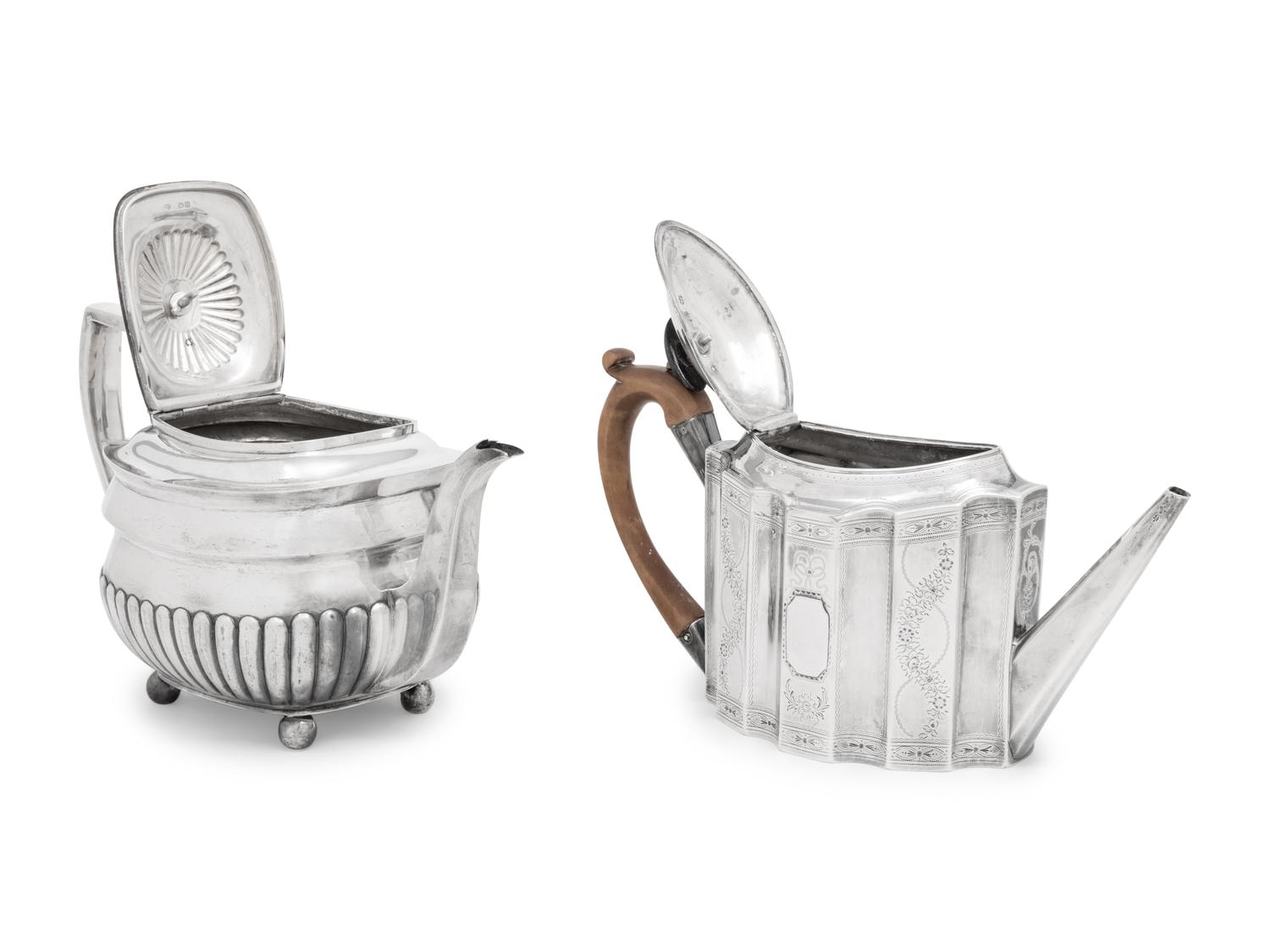 Two George III Silver Teapots