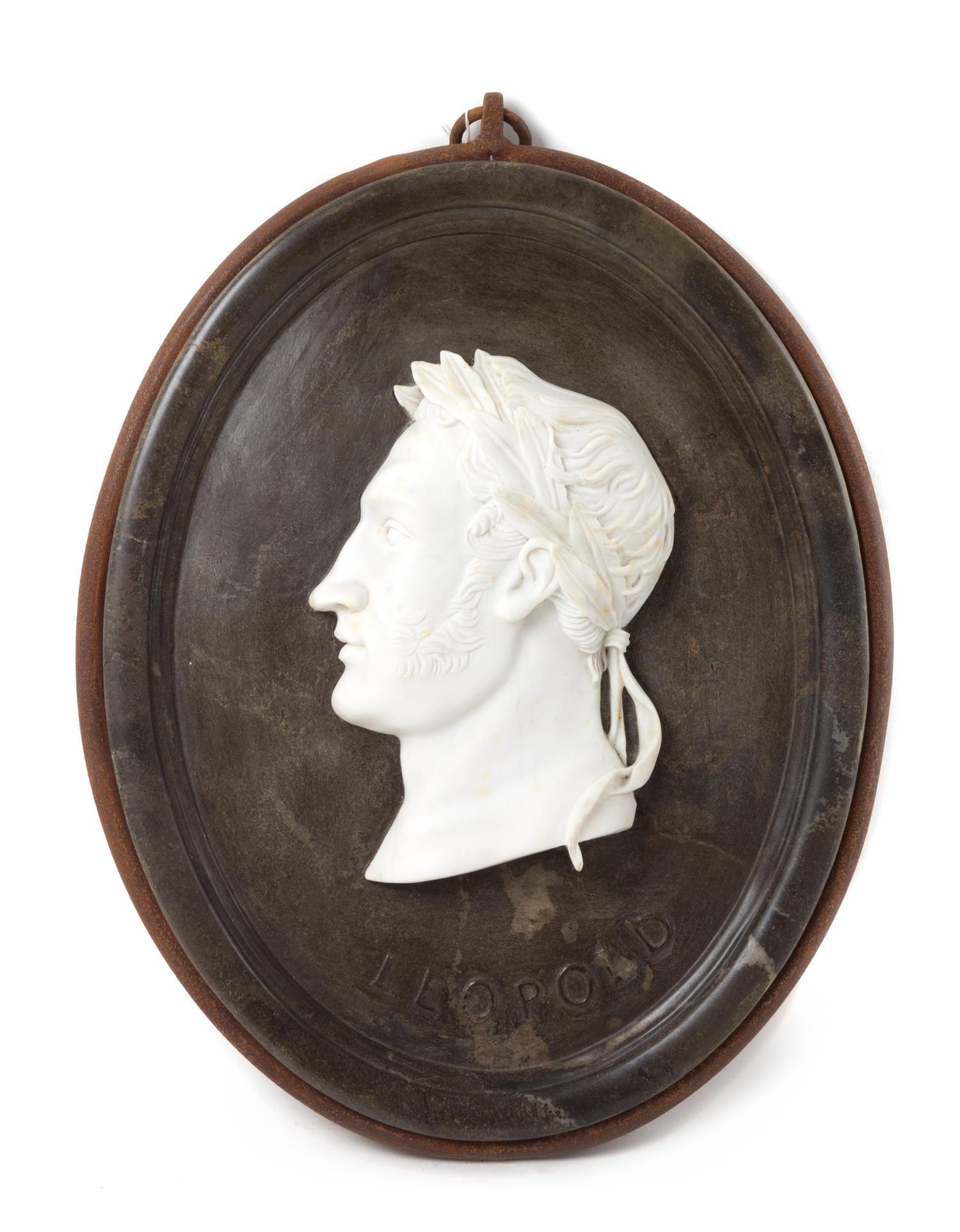 A Set of Four Marble Profile Plaques Height 22 1/2 x width 16 1/2 inches. — AFTER THE ANTIQUE, 20TH CENTURY