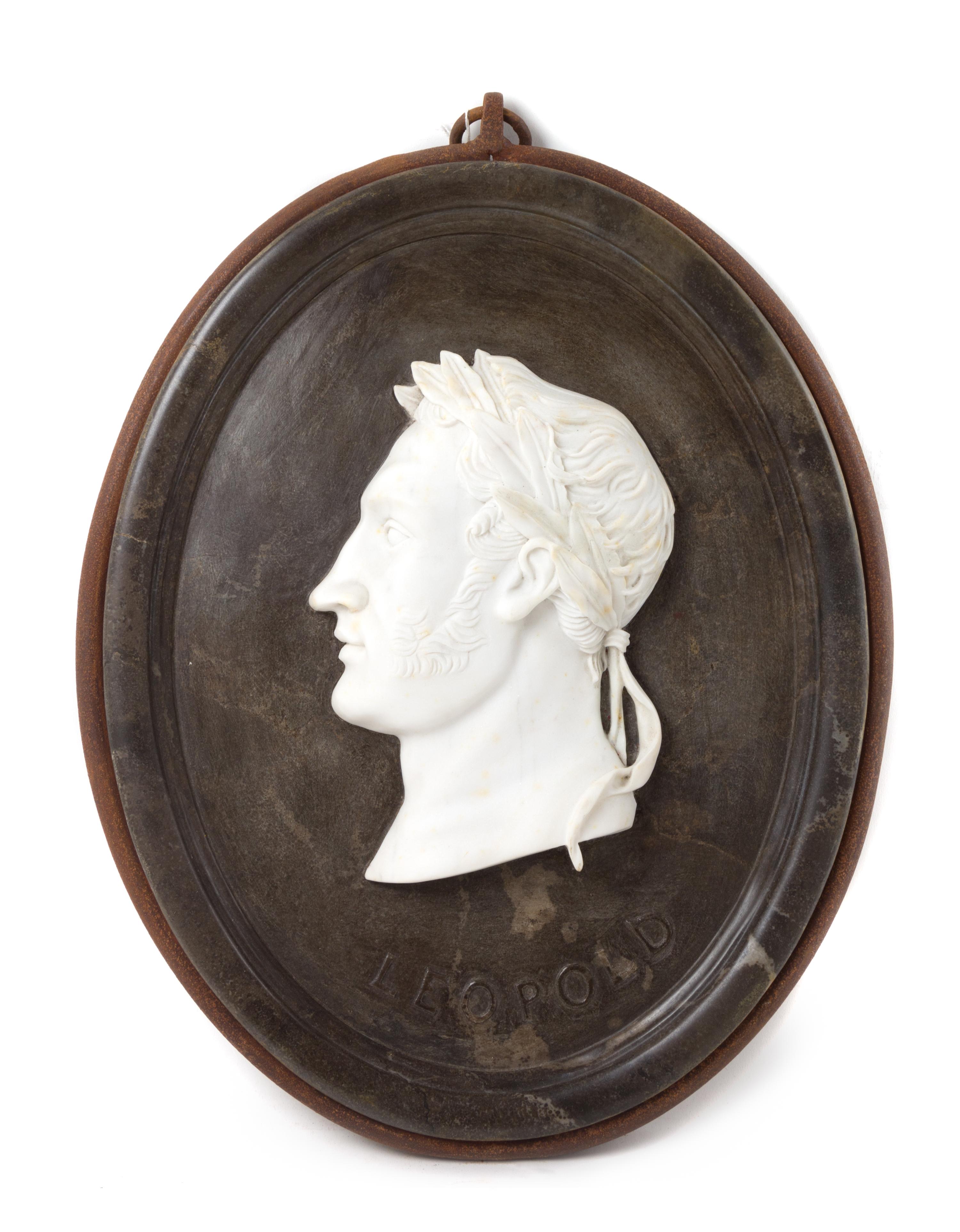 A Set of Four Marble Profile Plaques Height 22 1/2 x width 16 1/2 inches. — AFTER THE ANTIQUE, 20TH CENTURY