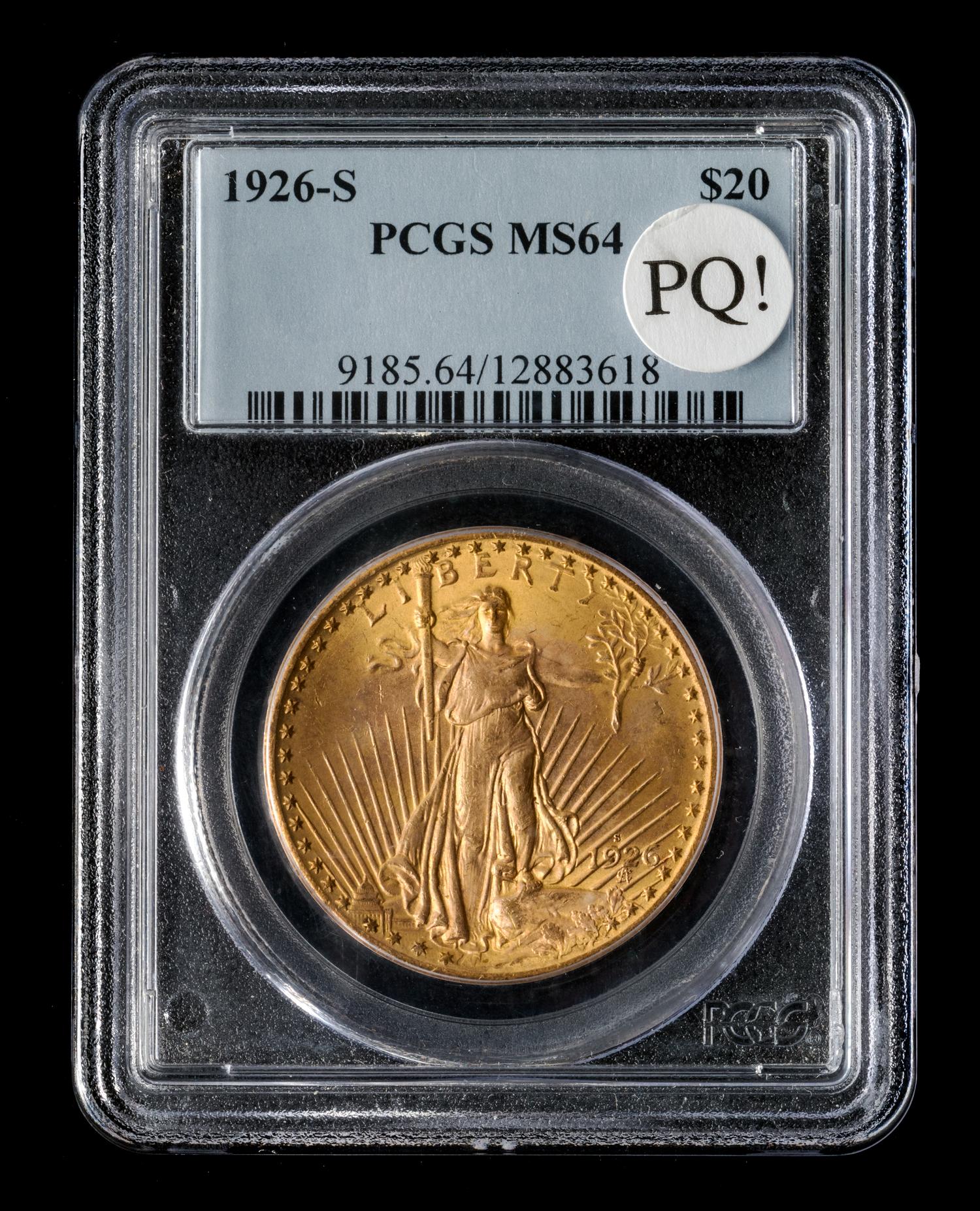 A United States 1926-S St. Gaudens $20 Gold Coin