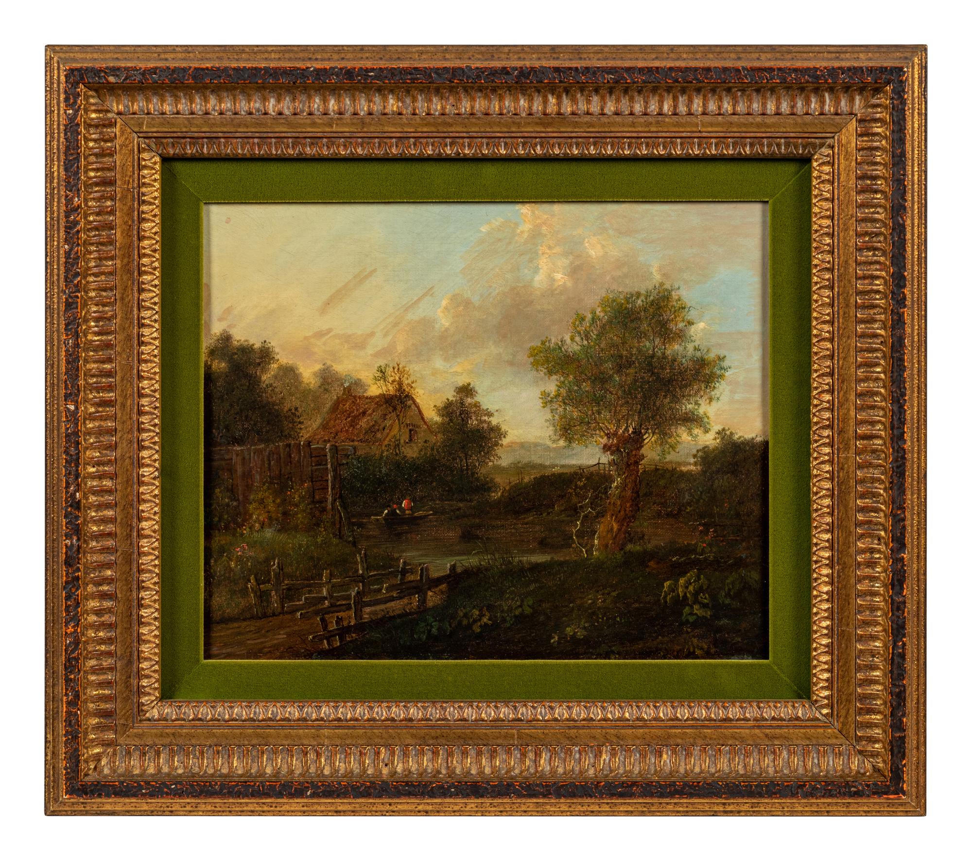 Landscape with Stream and Figures in a Boat