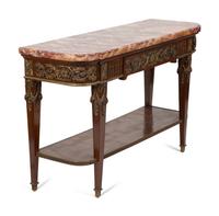 A Louis XVI Style Marble Top and Gilt Bronze Mounted Console Table — EARLY 20TH CENTURY