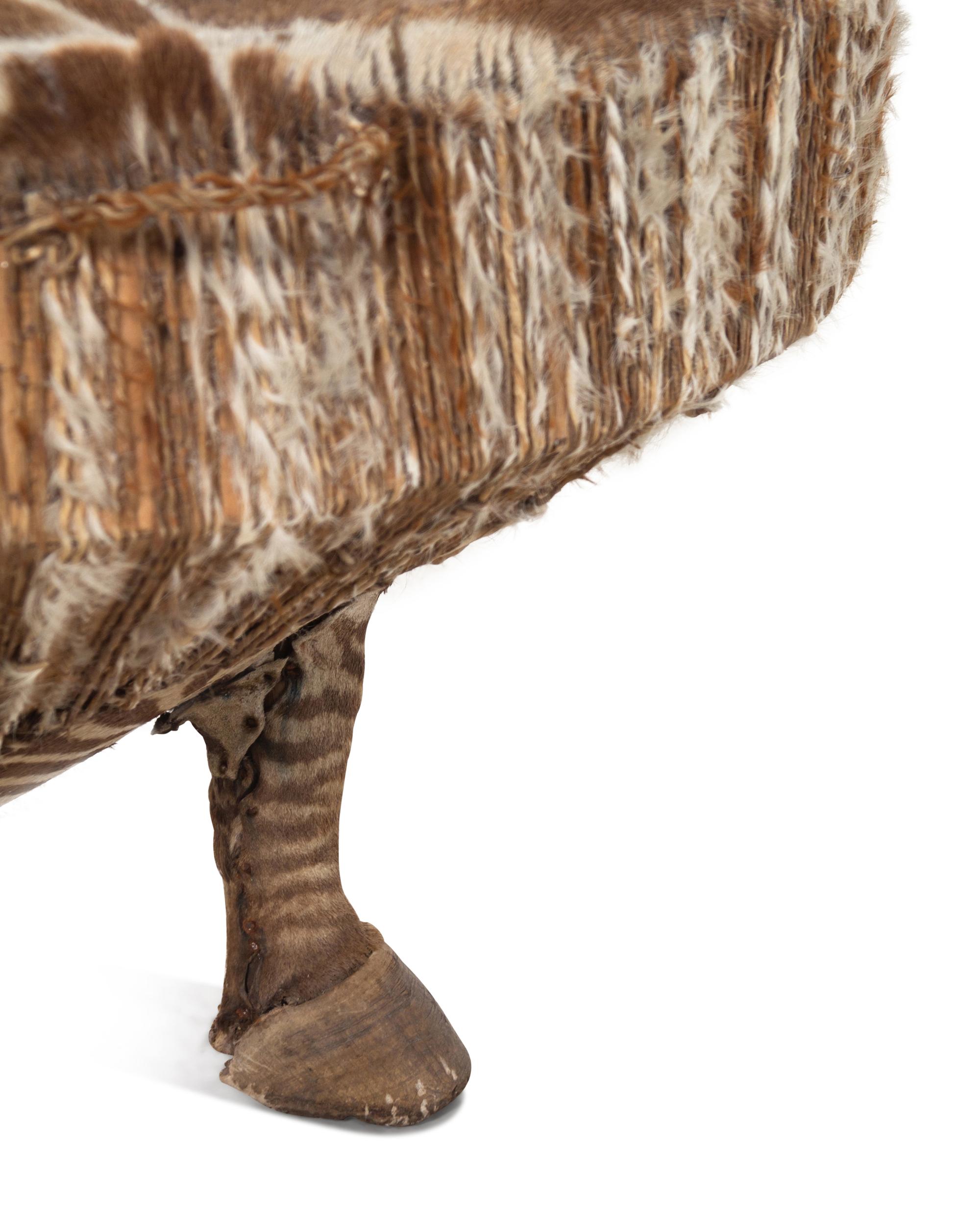 A Taxidermy Zebra Hide and Zebra Leg Table