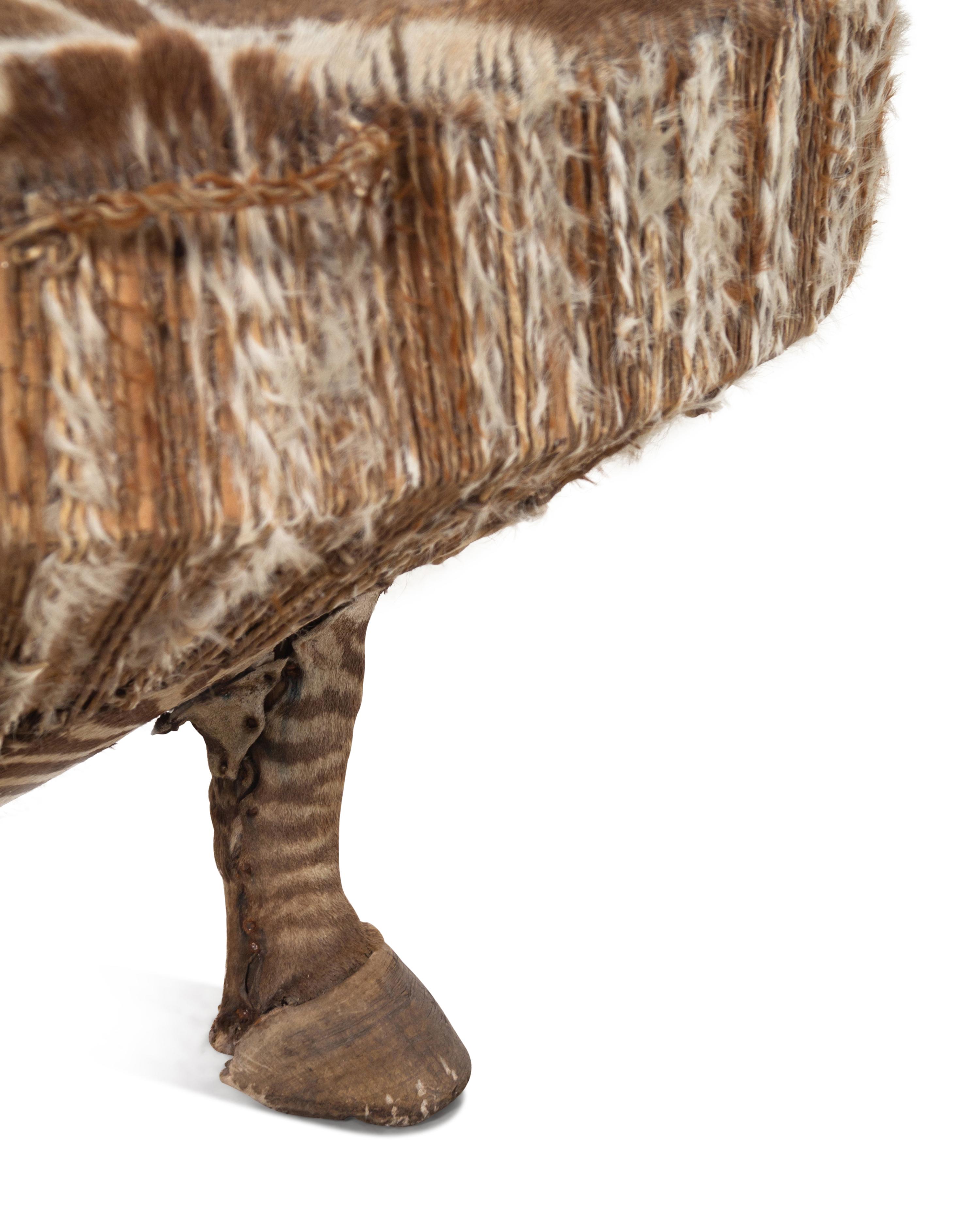 A Taxidermy Zebra Hide and Zebra Leg Table