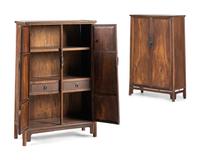 A Pair of Chinese Jichimu Cabinets on Stands