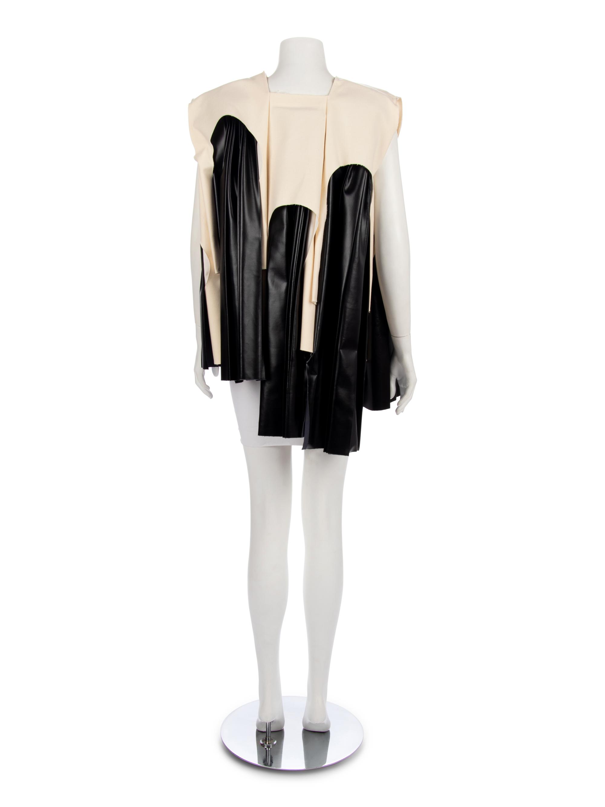 Comme des Garcons Black Faux Leather and Natural Muslin Tunic, 1990-2000s