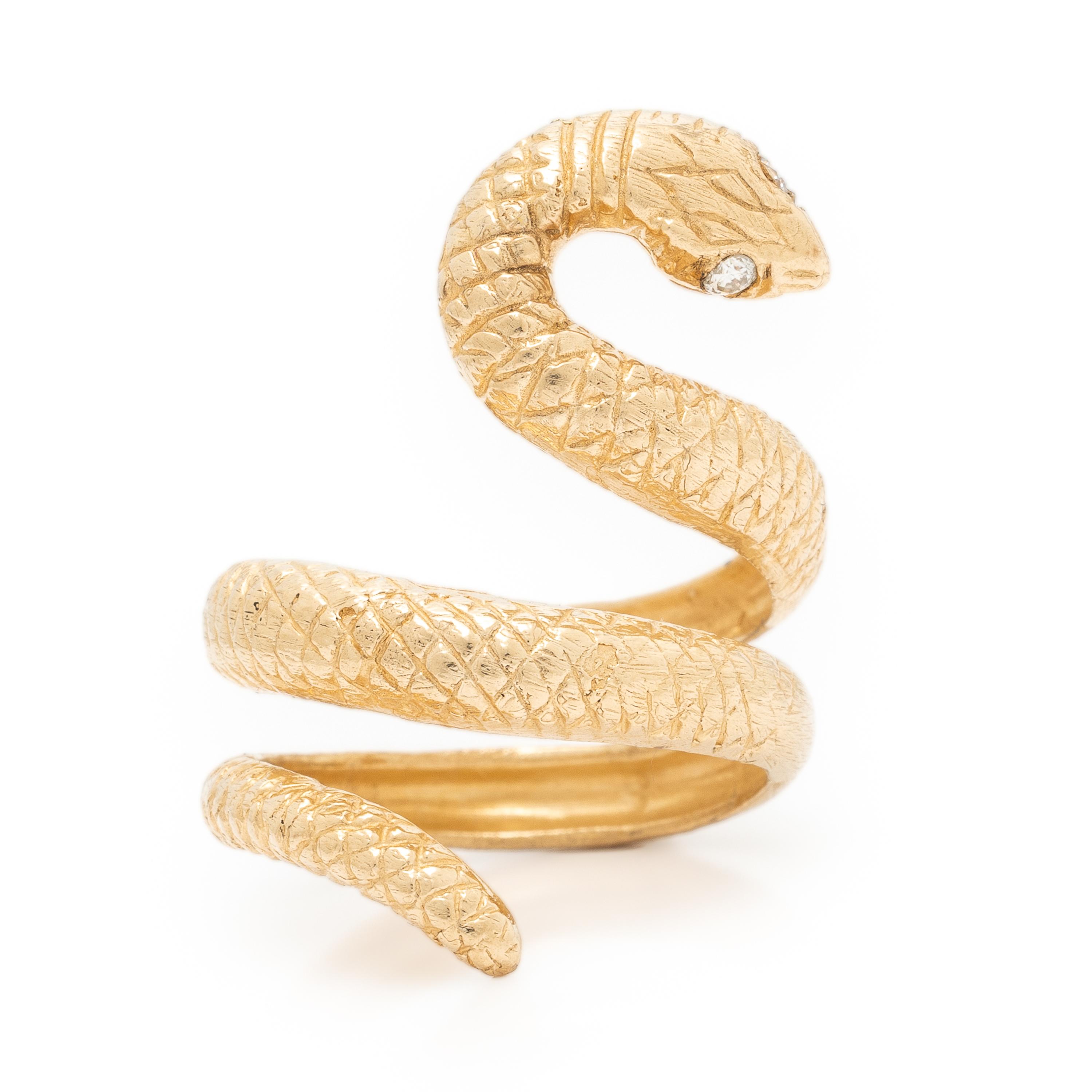 Yellow Gold Snake Ring