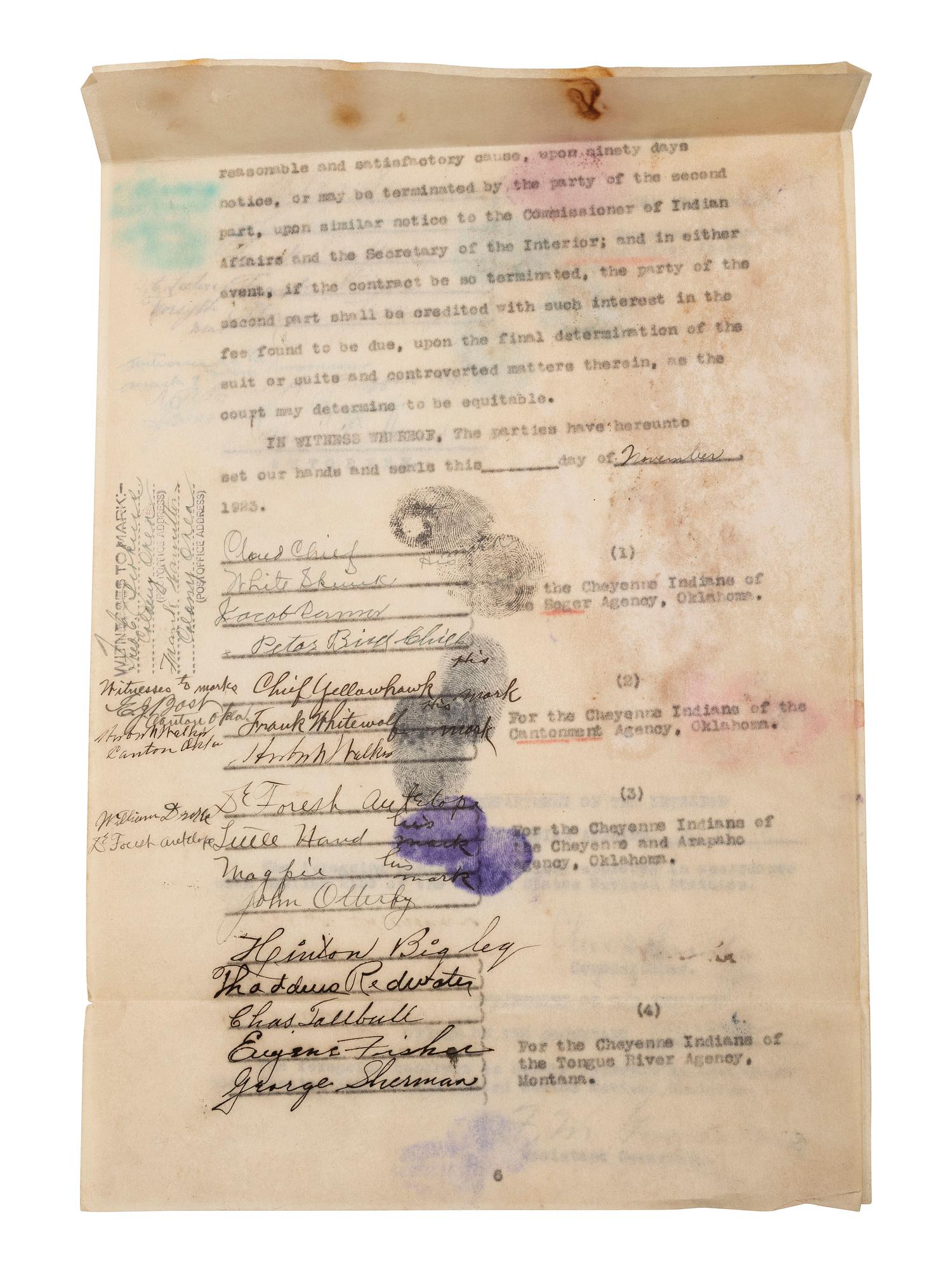 [NATIVE AMERICANS]. Documents involving Native American affairs and allotments.