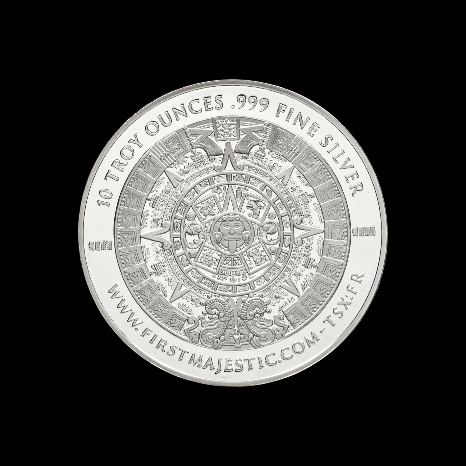 [PRIVATE ISSUE] An Aztec Calendar Commemorative 10-Troy oz. Silver Round