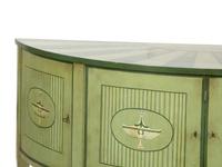 A Pair of Italian Neoclassical Style Painted Demilune Cabinets